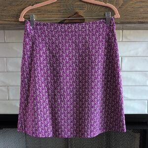 Margaret M Purple Patterned Mini Skirt